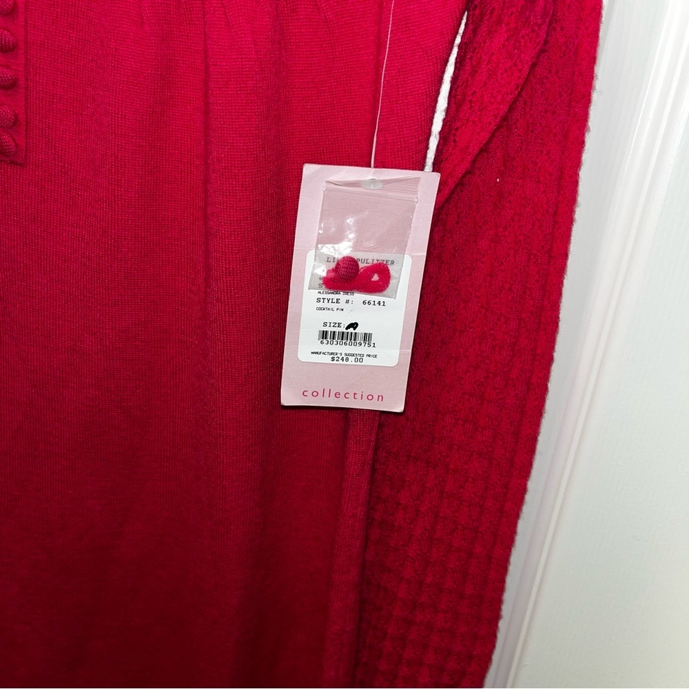 Lilly Pulitzer Alessandra dark pink fuchsia knit sweater dress new nwt large L - Picture 9 of 10